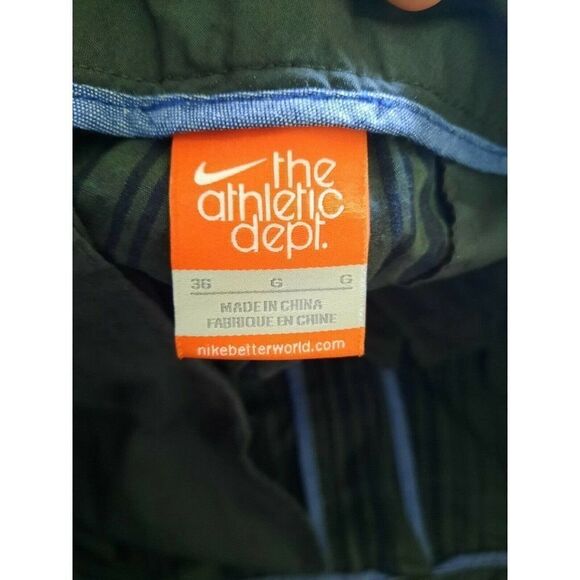 Nike Mens Green Black Striped Golf Shorts Drifit Dri Fit Sz 36 Nike Fit Dry - Picture 3 of 4